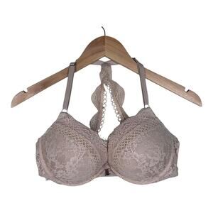 Victoria's Secret Dream Angels Bra Womens 36D Lace Push Up Front Close Racerback